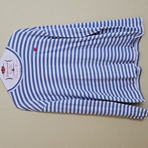 CDG Comme des Garcon play blue and white striped long sleeve shirt size XL